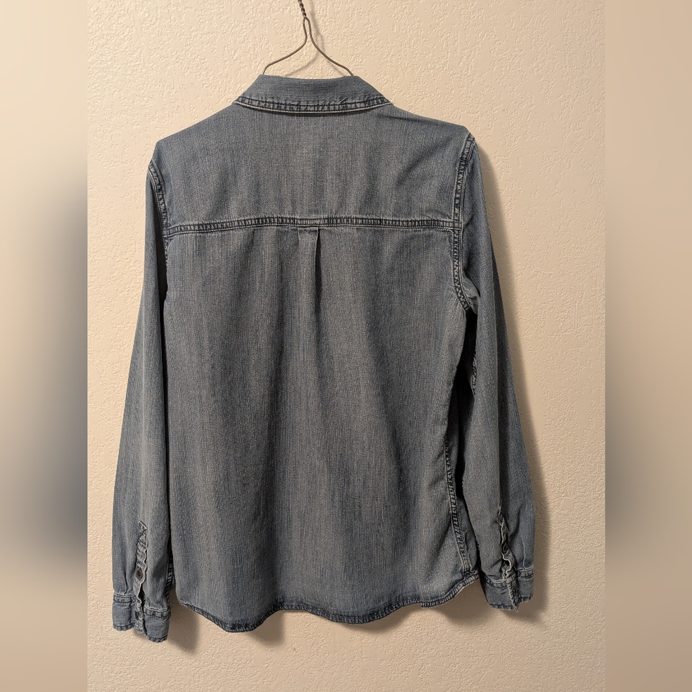 Eileen Fisher Blue Denim Shirt - Picture 2 of 4